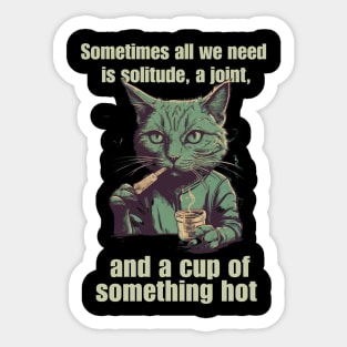 Cat Smokes a Joint Sticker